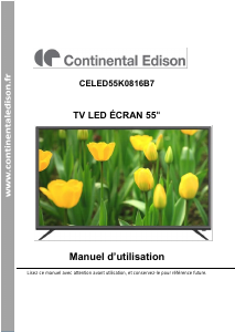 Mode d’emploi Continental Edison CELED55K0816B7 Téléviseur LED