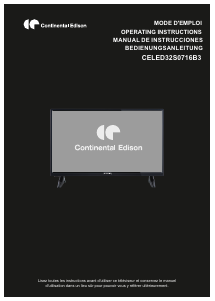 Mode d’emploi Continental Edison CELED32S0716B3 Téléviseur LED