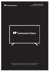 Mode d’emploi Continental Edison CELED550116B2 Téléviseur LED