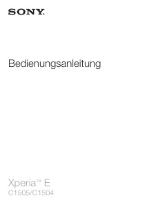 Bedienungsanleitung Sony Xperia E Handy
