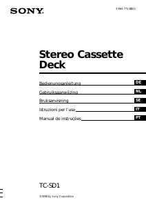 Manuale Sony TC-SD1 Registratore a cassette