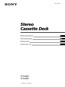 Handleiding Sony TC-KA3ES Cassetterecorder