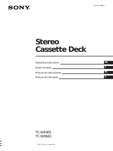 Manual de uso Sony TC-WR661 Grabador de cassette