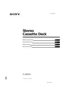 Manuale Sony TC-KE600S Registratore a cassette
