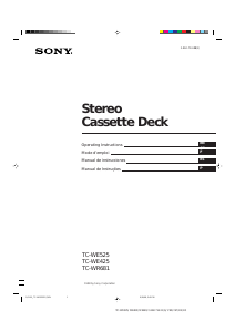 Manual Sony TC-WE525 Cassette Recorder