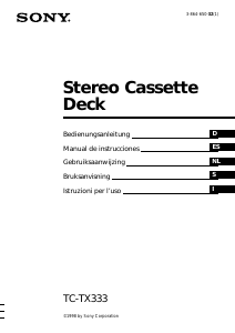 Manuale Sony TC-TX333 Registratore a cassette