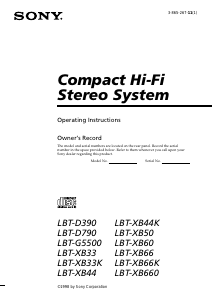 Manual Sony LBT-XB60 Stereo-set