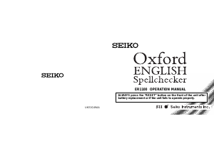 Manual Seiko ER1100 Electronic Dictionary