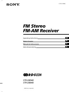 Manual de uso Sony STR-DB940 Receptor