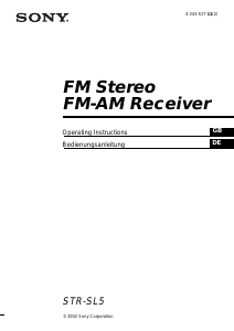 Manual Sony STR-SL5 Receiver