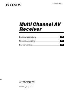 Bruksanvisning Sony STR-DG710 Receiver