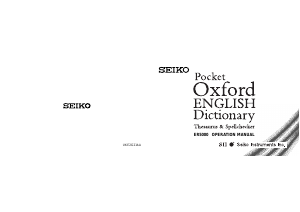 Manual Seiko ER5000 Electronic Dictionary