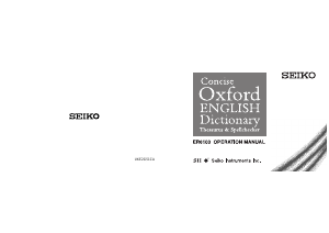 Manual Seiko ER6100 Electronic Dictionary