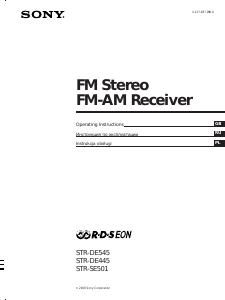 Manual Sony STR-SE501 Receiver