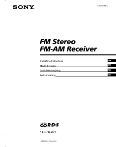 Bruksanvisning Sony STR-DE475 Receiver