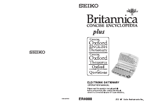 Manual Seiko ER8000 Electronic Dictionary