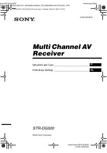 Manuale Sony STR-DG500 Ricevitore