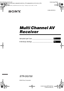 Instrukcja Sony STR-DG700 Receiver