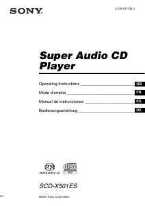 Manual Sony SCD-X501ES CD Player