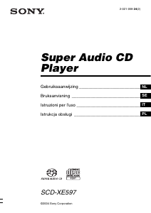 Handleiding Sony SCD-XE597 CD speler