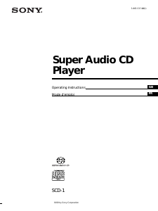 Mode d’emploi Sony SCD-1 Lecteur CD