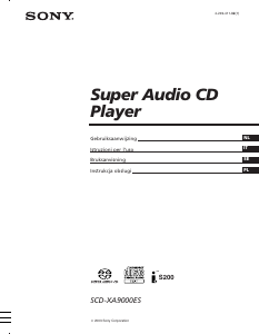 Bruksanvisning Sony SCD-XA9000ES CD-spelare