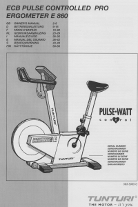 Manual Tunturi E860 Exercise Bike