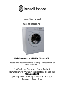Manual Russell Hobbs RH1250TW Washing Machine