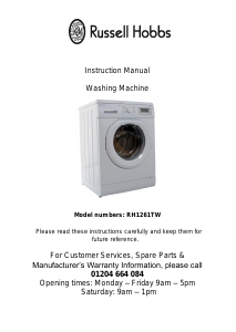 Manual Russell Hobbs RH1261TW Washing Machine