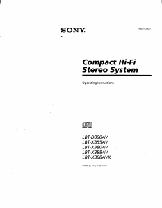 Manual Sony LBT-XB88AVK Stereo-set