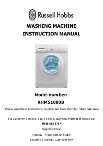 Manual Russell Hobbs RHWM51000BGB Washing Machine
