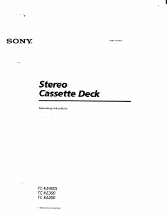 Manual Sony TC-KE200 Cassette Recorder