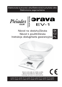 Návod Orava EV-1 Kuchynská váha