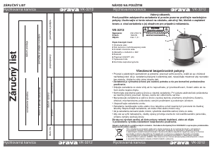 Návod Orava VK-3212 Kanvica