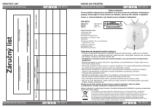 Návod Orava VK-3513 Kanvica