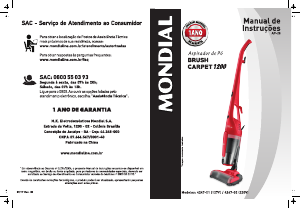 Manual Mondial AP-25 Brush Carpet 1200 Aspirador