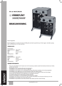 Bruksanvisning Barebo 962331 Varmeapparat