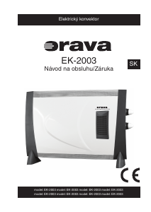 Návod Orava EK-2003 Ohrievač