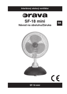 Návod Orava SF-18 Mini Ventilátor