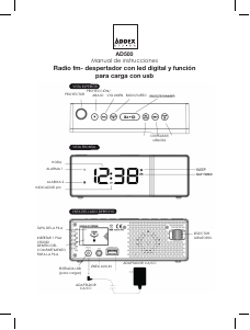 Manual de uso Addex AD500 Radiodespertador