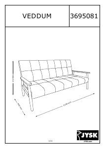 Руководство JYSK Veddum Кушетка