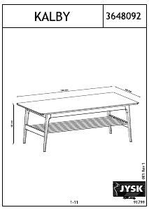 Mode d’emploi JYSK Kalby Table basse