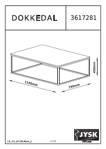 Hướng dẫn sử dụng JYSK Dokkedal Bàn cà phê