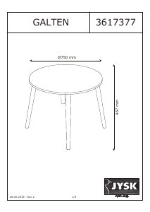 사용 설명서 JYSK Galten 커피 테이블