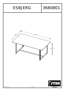 Mode d’emploi JYSK Esbjerg Table basse