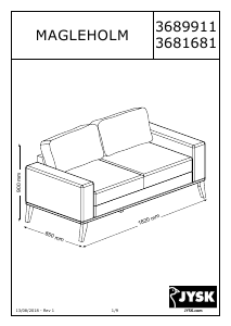 Hướng dẫn sử dụng JYSK Arendal (182x90x85) Ghế sofa