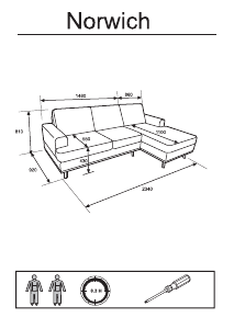 Bedienungsanleitung JYSK Stovner (233x81x148) Sofa