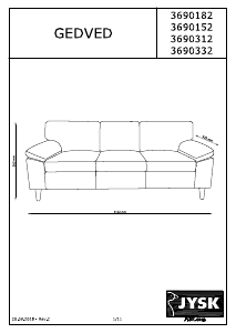 Manual de uso JYSK Gedved (210x85x84) Sofá