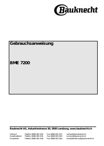 Bedienungsanleitung Bauknecht BME 7200 Backofen