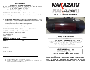 Manual de uso Nakazaki 4333 Radiodespertador